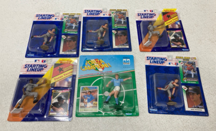 (6) Kenner Sports Collectables Including MLB 1992 Frank Thomas, Napoli Massimo Crippa & More