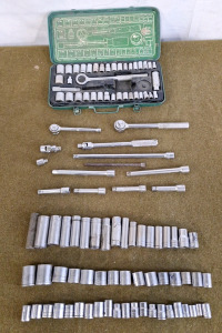 (2) 3/8 " Ratchets, (1) 1/4" Ratchet & Assorted Extentions & Sockets