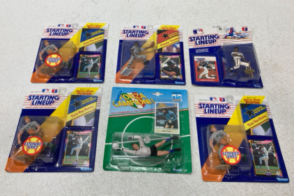 (6) Kenner Sports Collectables Including MLB 1992 Todd Van Poppel, MLB Jeffrey Leonard