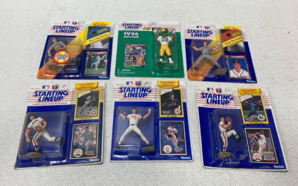 (6) Kenner Sports Collectables Including NFL 1996 Reggie White, MLB 1982 Steve Bedrosian & More