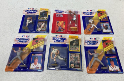 (6) Kenner Sports Collectables Including NBA 1996 Sizzlin Sophs, MLB 1992 Ivan Calderon