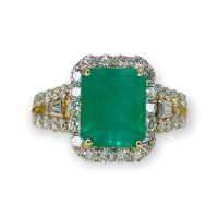 $6,310 Value, 14K Emerald & Diamond Ring