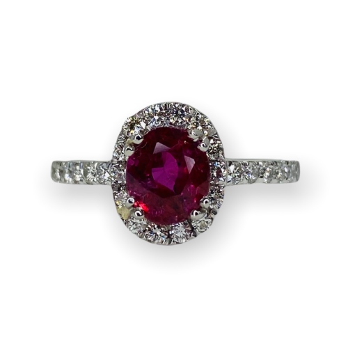 $9,100 Value, Platinum GIA Pink Sapphire Diamond Ring