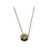 $1,590 Value, 14K Diamond Solitaire Pendant Necklace