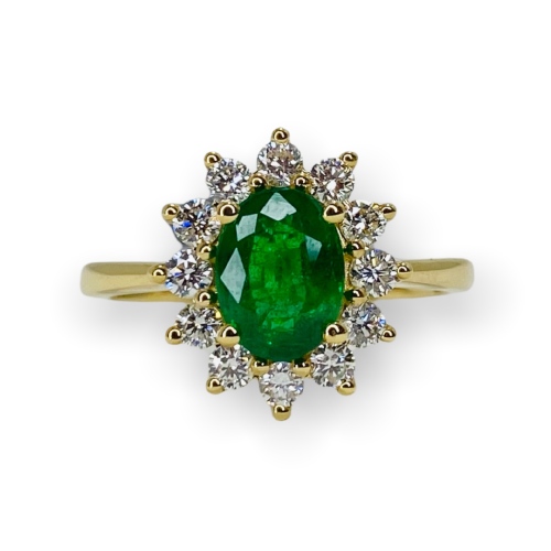 $7,825 Value, 18K Emerald & Diamond Ring