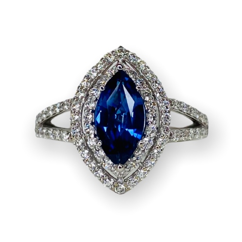 $3,450 Value, 18K Sapphire & Diamond Ring