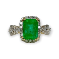 $6,055 Value, 14K Emerald & Diamond Ring