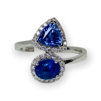 $9,836 Value, 18K Sapphire & Diamond Ring