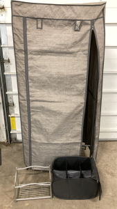 Portable Wardrobe, Soft Storage Box, Metal Storage Basket
