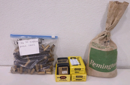 .44 Magnum Brass Cases w/ Gun Powder & More