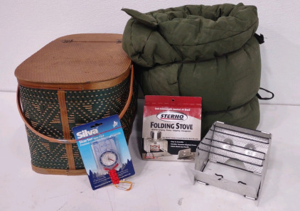 Sleeping Bag, Picnic Basket & More