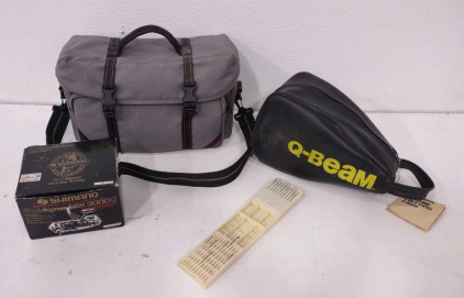 Black Magnum Fishing Reel w/ Camera Bag & More