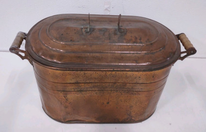 Vintage Antique Copper Boiler/ Wash Tub w/ Lid