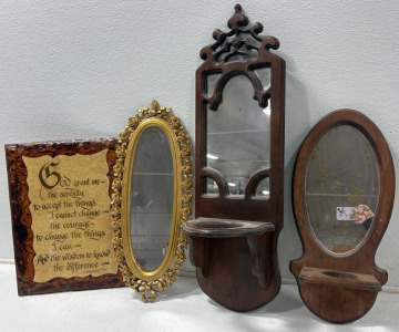 (2) Hanging Mirror/ Holding, Hanging Mirror & More