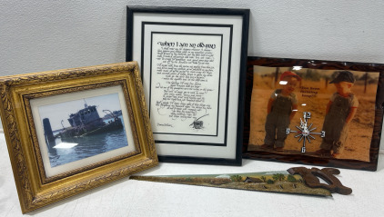 Wall Art, Polished Picture Clock & More