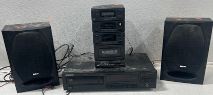 Pioneer Compact Disc Player, (2) RCA Speakers, Radio/Tape Player