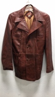 Reddish Brown Leather Coat