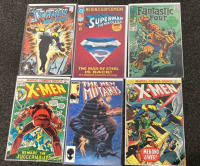 (2) DC Comic & (4) Marvel Comics Including X-men, Superman, & Fantastic Four