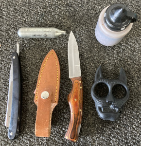 Knives, BB Gun Pellets, And More