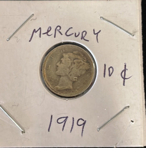 Mercury Dime 1919 90% Silver