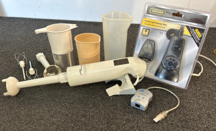 Vintage Moulinex Regal SuperMix Hand Mixer, Defiant Outdoor Light Sensing Timer W/Remote, Airlink USB 2.0 Ethernet Adapter