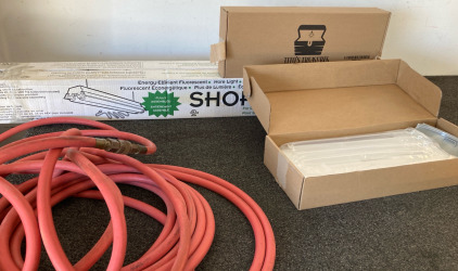 Fully Assembled Shoplight Fluorescent Lights, Tito&rsquo;s Treasures Ac Window Vent Kits, & Air Hose