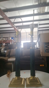 Green & Brass Table Lamps....BBFN