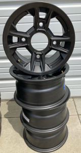 (4) Like New Black Rims 12"x6" 4 Lug