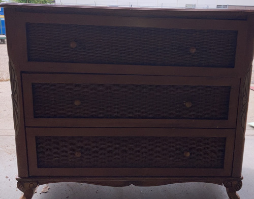 3 Drawer Wicker Dresser -Estate Building