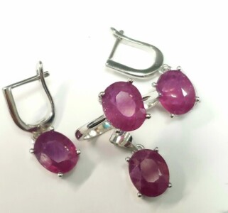 Ruby Earrings, Ruby Pendant, Ruby Ring.