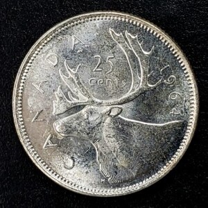 Silver 5.72G Canadian 25Cent Coin