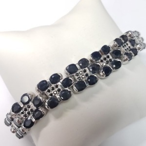 $1880 Silver Natural Sapphire(40ct) Bracelet