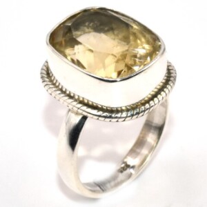 Silver Swiss Blue Quartz(8.4ct) Hand Made Adjustable Ring (~Size 7)(Ring is resizable for $40) (~length 0inches) (~weight 9.55g) (Estimated Selling Price from $39 to $78)