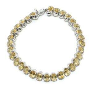 92.50 Silver Citrine & CZ Bracelet