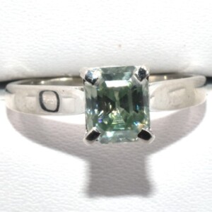 1.25 Ct Silver 2.55 Grams Moissanite Ring Size 7