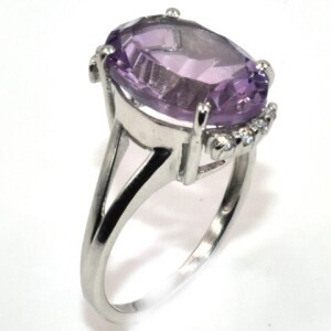 Size 6.5 Silver (3.65Grms) Amethyst (5.5Cts) Ring