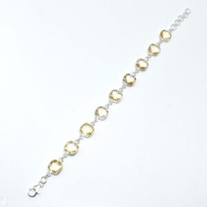 Silver Citrine(18.5ct) Hand Made Bracelet (~Size 0) (~length 7.5inches) (~weight 9.5g) (Estimated Selling Price from $39 to $78)