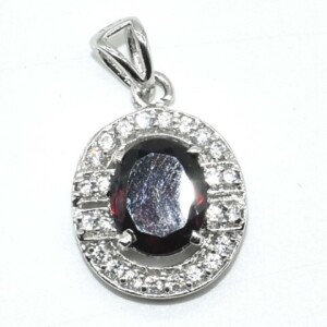 Silver Garnet CZ (7.2Cts) Pendent