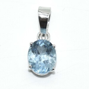 Silver (2.2Gms) Blue Topaz (2.7Cts) Pendant