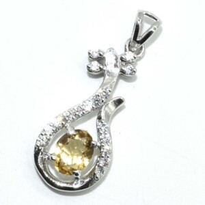 Silver ( 4.35Gms) Citrine CZ (1.85 Cts) Pendant