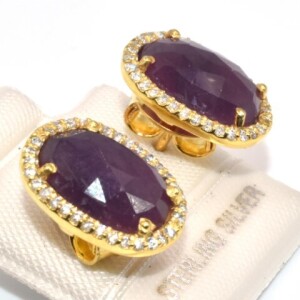Gold Plated (4.8Gms) Ruby (7.7Cts) Earrings