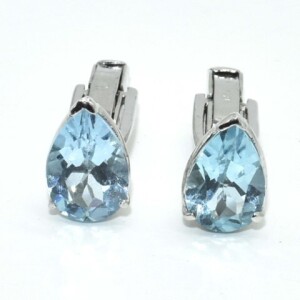 Silver (7.3Gms) Blue Topaz (4.5 Cts) Earrings