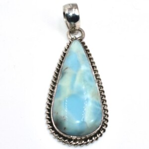 Silver (7.7Gms) Larimar (13.5 Cts) Pendant