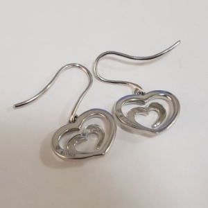 $140 Silver Earrings ( Silver Heart)