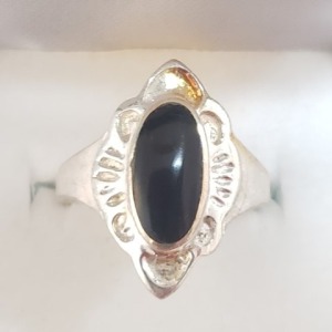 $220 Silver Black Onyx Ring