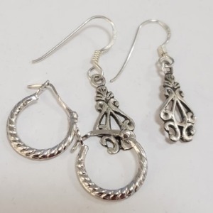 (2) Pairs $100 Silver Earrings
