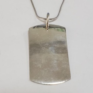 $240 Silver Engravable Tag Necklace