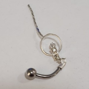 $100 Silver CZ Belly Button