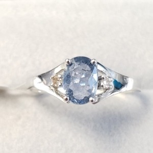 $1585 10K Sapphire(1ct) Diamond(0.06ct) Ring