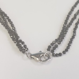 $300 Silver Fresh Water Pearl Black Spinel(20ct) Necklace